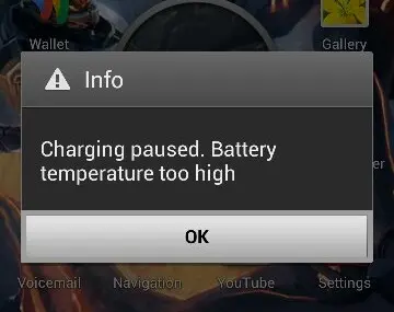 fix charging paused battery temperature too high error